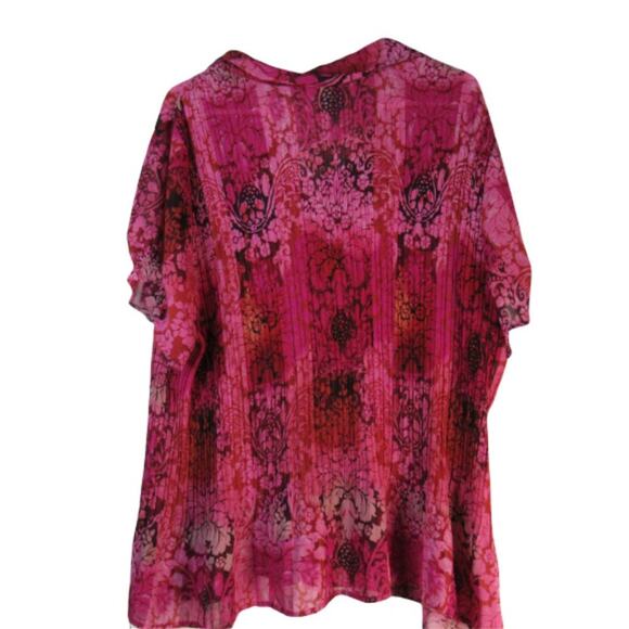 Cato Pink Red floral blouse Polyester - Picture 2 of 3